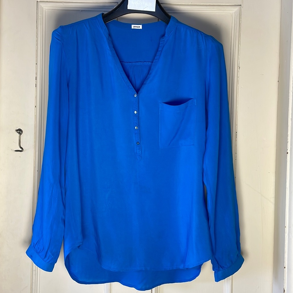 Ladies blouse, blue, size large. French brand Pimkie